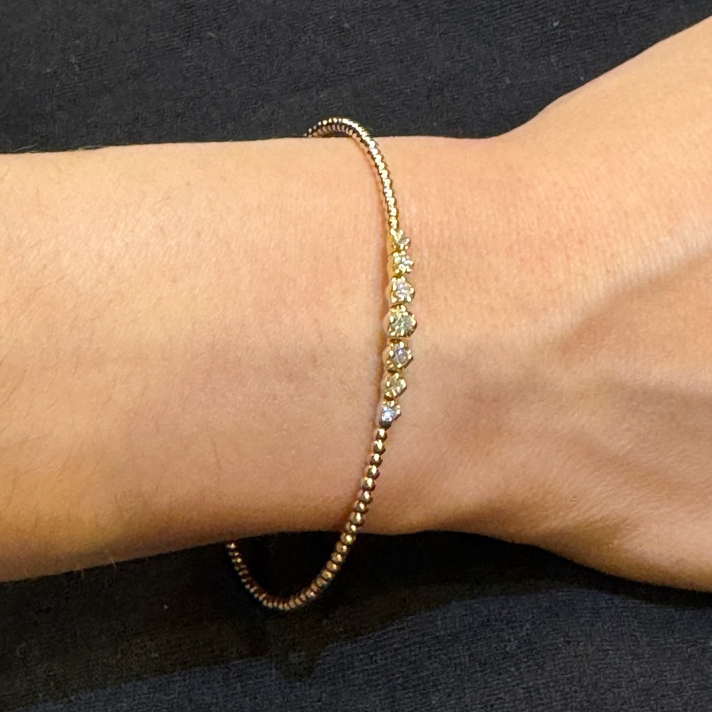 14k Elegant Flexible Gold Diamond Bracelet